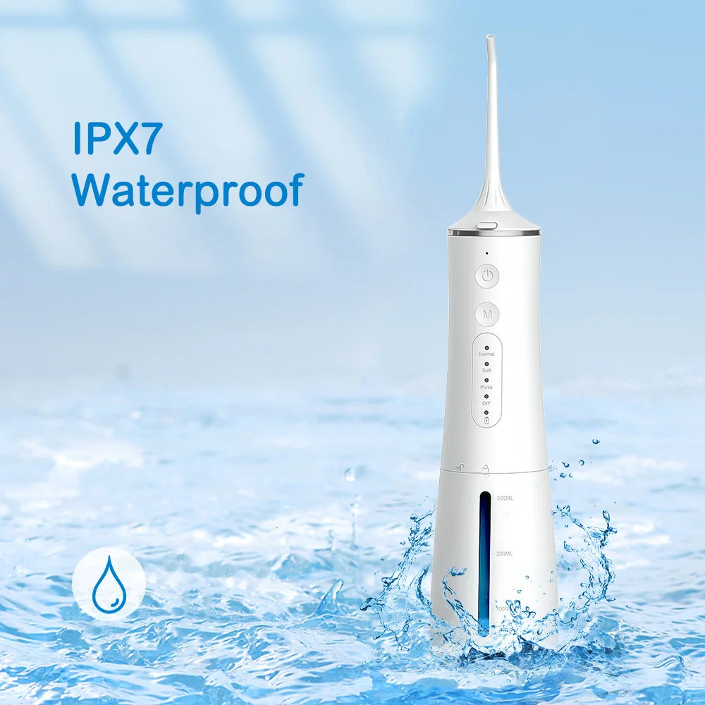 New Stock Water Flosser Manufacturer 300Ml Cordless Water Jet Flosser Portable Oral Irrigator for Teeth Cleaning