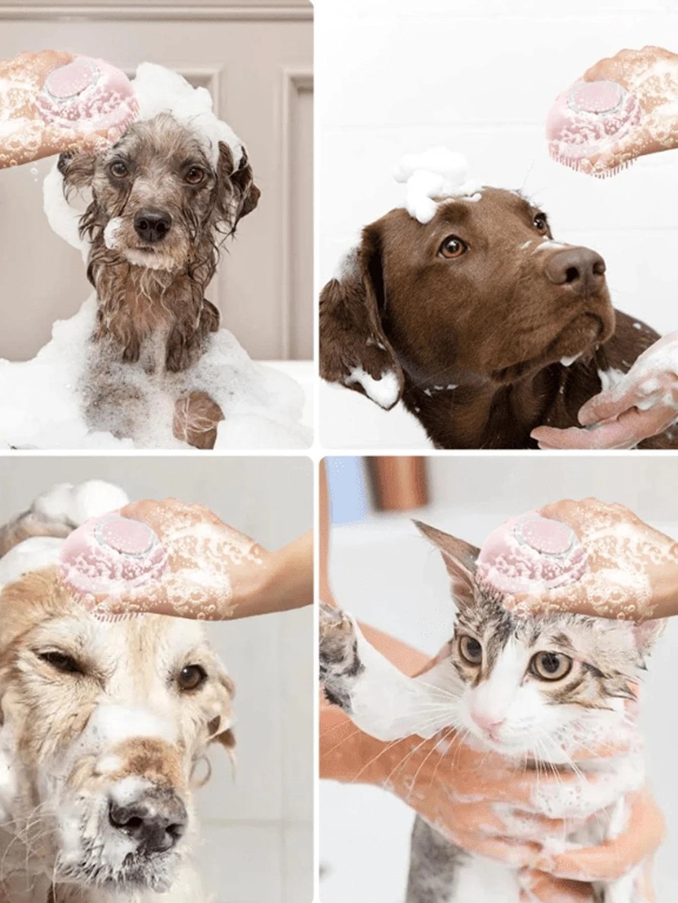 1Pc Softness Silicone Pet Brush, Modern Multifunctional Dog Hair Massage Bath Brush for Home