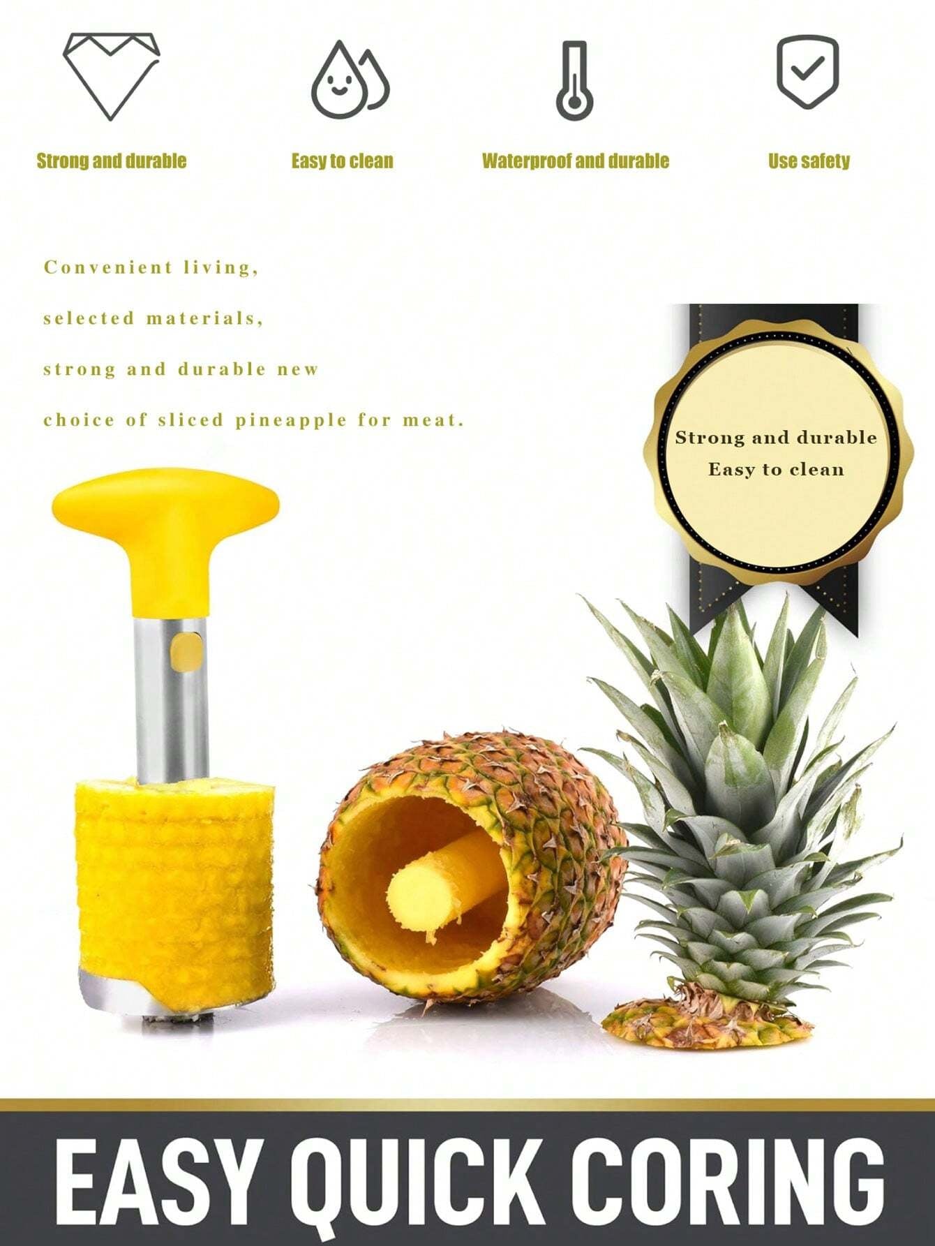 1PC Stainless Steel Pineapple Core Slicer,