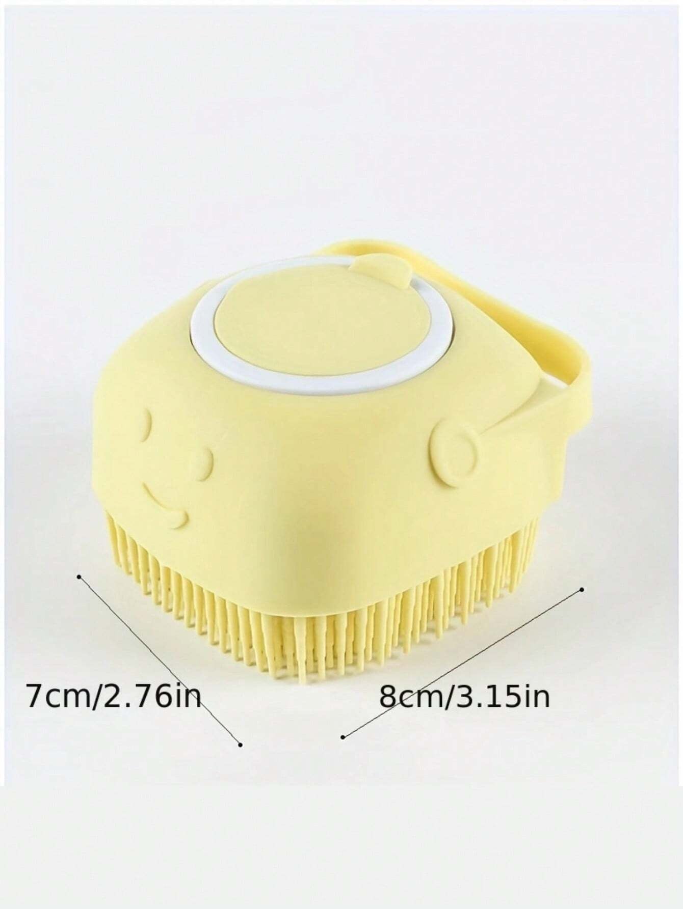 Pet Shampoo Brush, Silicone Massage Rubber Bath Comb with Shampoo Dispenser, for Dogs and Cats Grooming Tool, Random Color Delivery