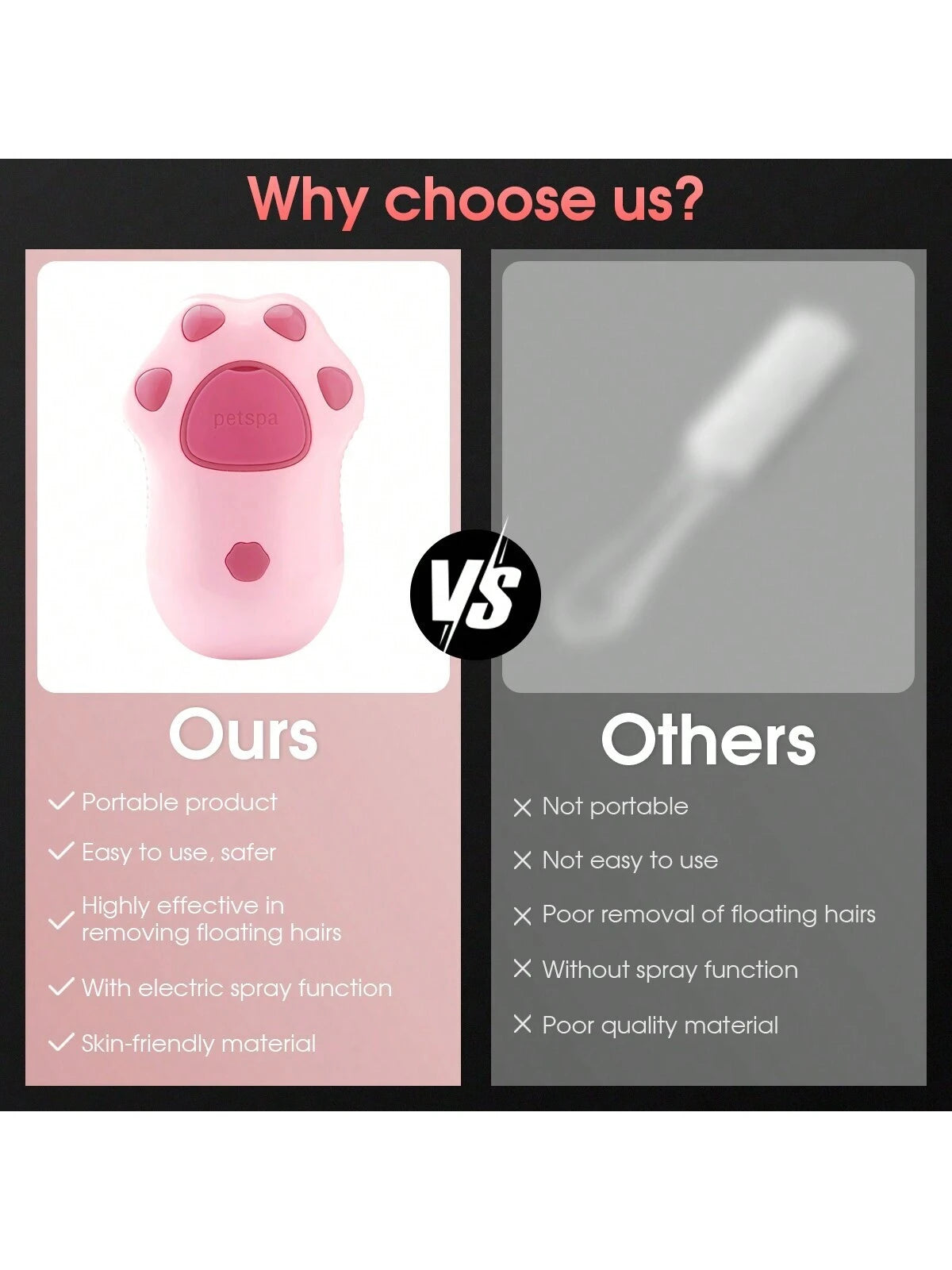 Cat Steamy Brush, 3 In1 Steamy Cat Brush, Cat Spray Massage Comb, Cat Grooming Brush for Removing Tangled and Loosse Hair, Anti-Flying Hair,Rechargeable Silicone Steam Pet Brush (Pink)