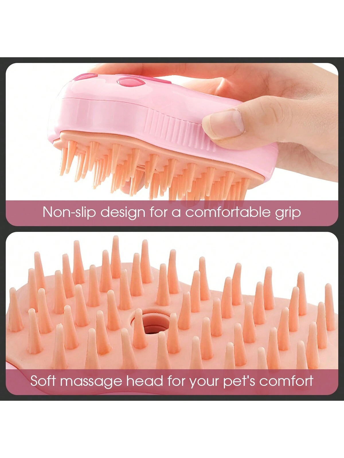 Cat Steamy Brush, 3 In1 Steamy Cat Brush, Cat Spray Massage Comb, Cat Grooming Brush for Removing Tangled and Loosse Hair, Anti-Flying Hair,Rechargeable Silicone Steam Pet Brush (Pink)