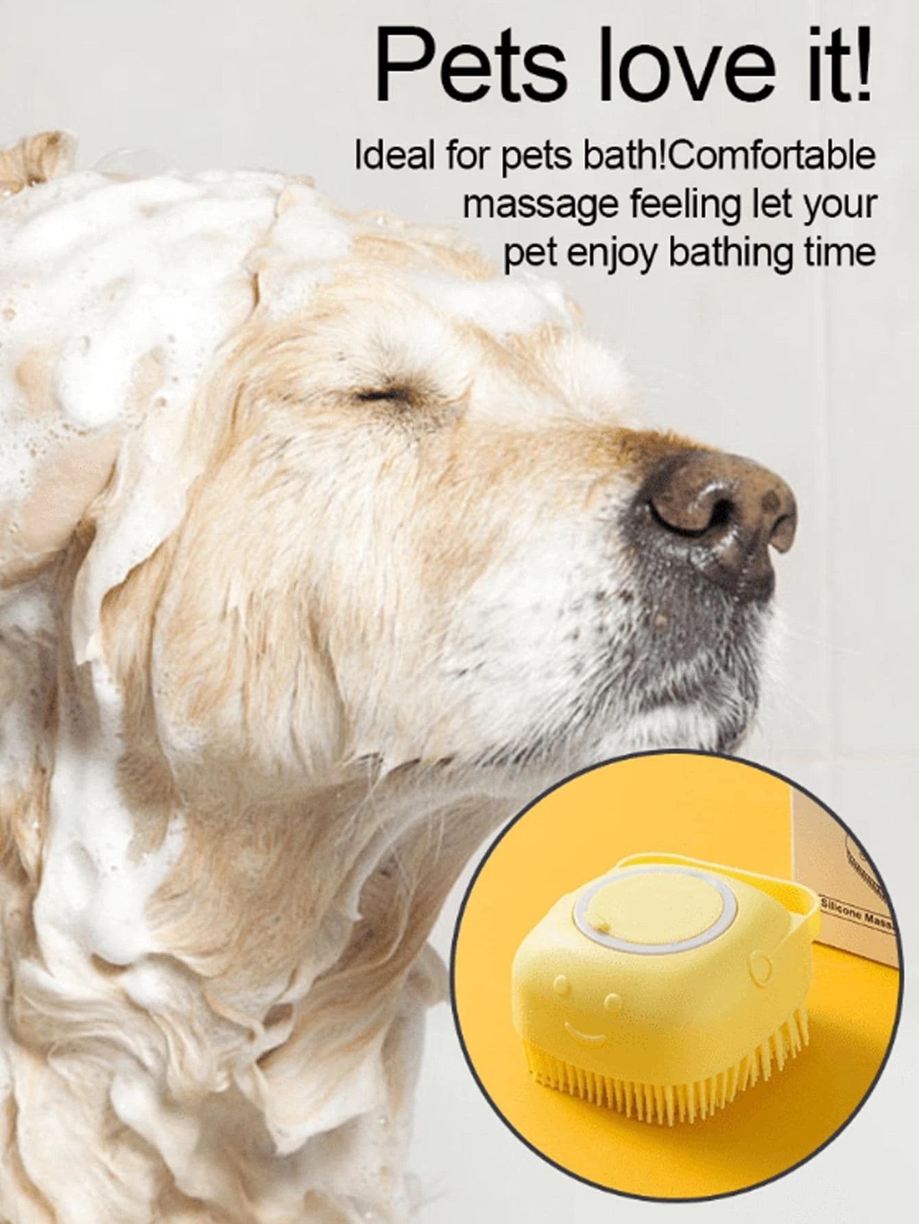 1Pc Softness Silicone Pet Brush, Modern Multifunctional Dog Hair Massage Bath Brush for Home