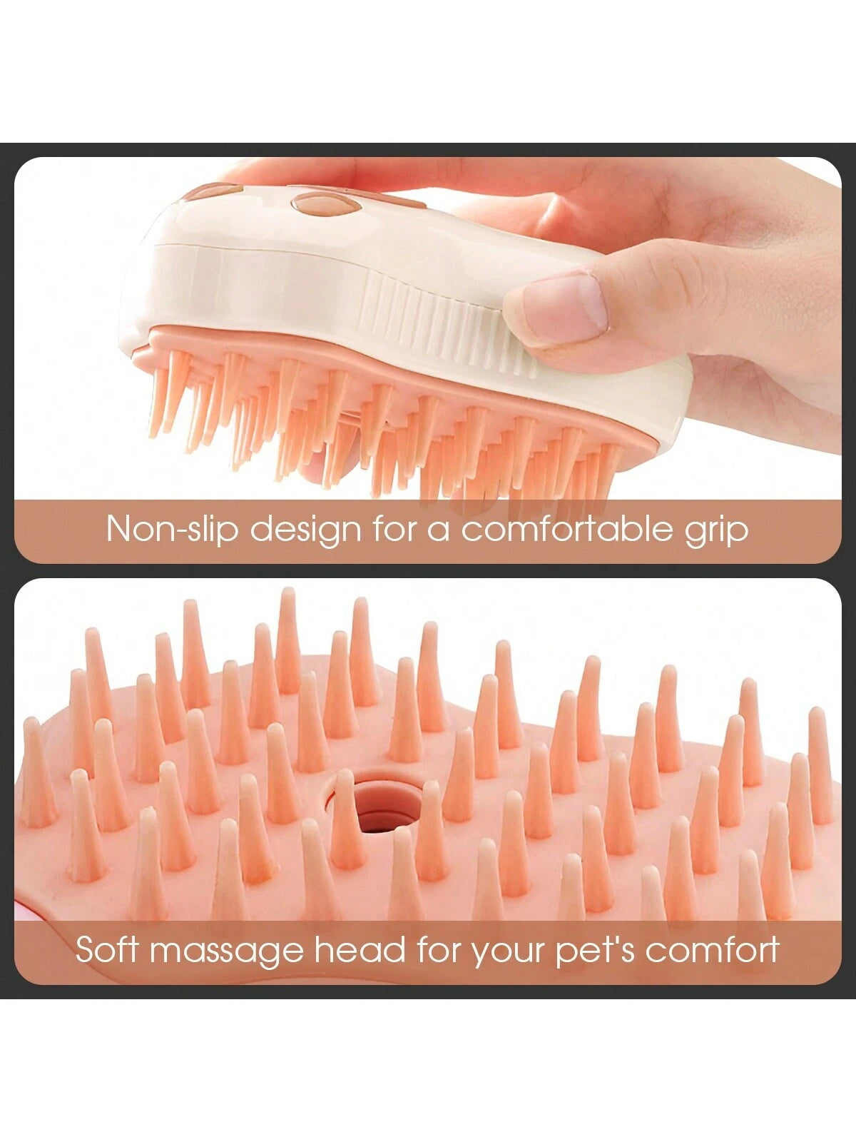 Cat Steamy Brush, 3 In1 Steamy Cat Brush, Cat Spray Massage Comb, Cat Grooming Brush for Removing Tangled and Loosse Hair, Anti-Flying Hair,Rechargeable Silicone Steam Pet Brush (Pink)