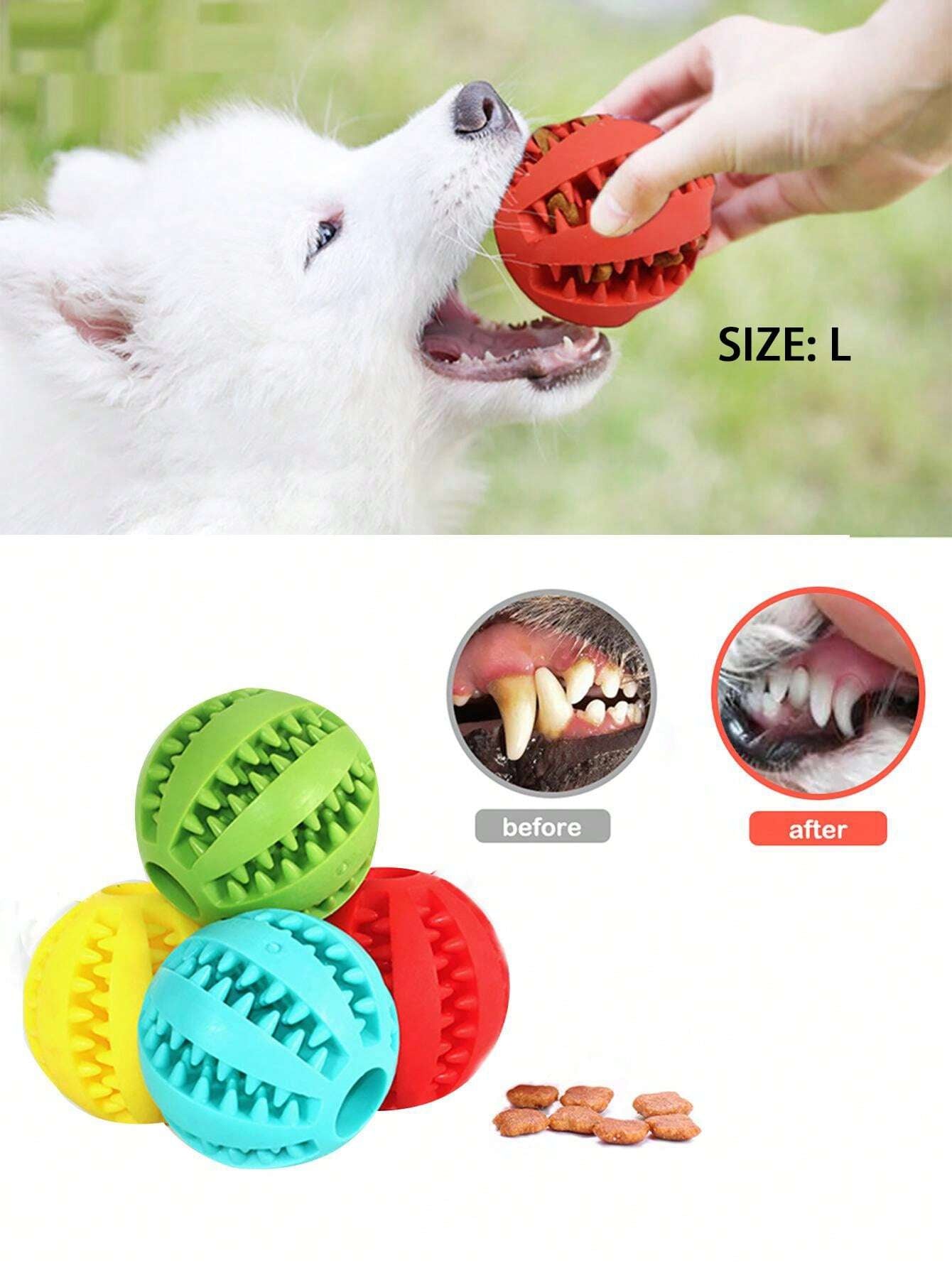 1Pc Random Color Dog Ball Toys for Dogs Interactive Elasticity Puppy Chew Toy Tooth Cleaning Rubber Food Ball Toy Pet Stuff Accessories