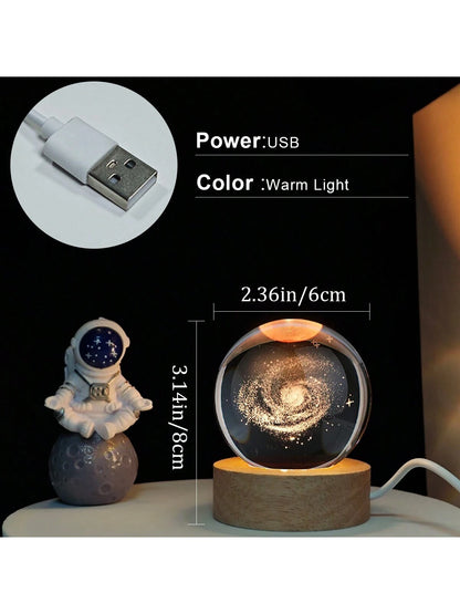 Material - Star Night Lights Solar System Crystal Ball Made of Crystal. 3D Crystal Ball Led Night Light Is Solar System Space Themed and Even after a Lifetime of Use, Crystals Never Lose Their Original Shine.Solar System Crystal Night Light