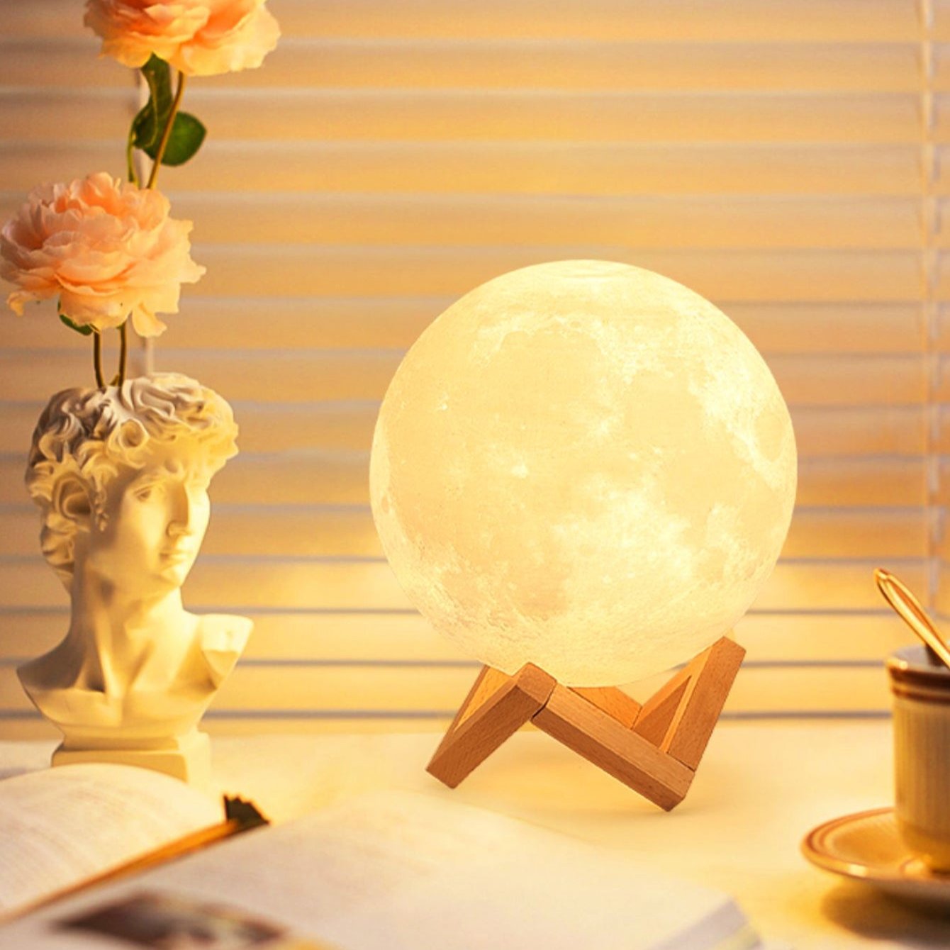 1PC Moon Light Galaxy Light, 3.15 Inch LED 3D Moon Light, Moon Night Light for Girls Boys Children Women DIY Birthday Gift