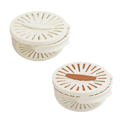 Food Drain Basket Foldable Handle for Fridge with Lid Fruit Storage Container for Salad Cherry Vegetables Grapes Strawberry