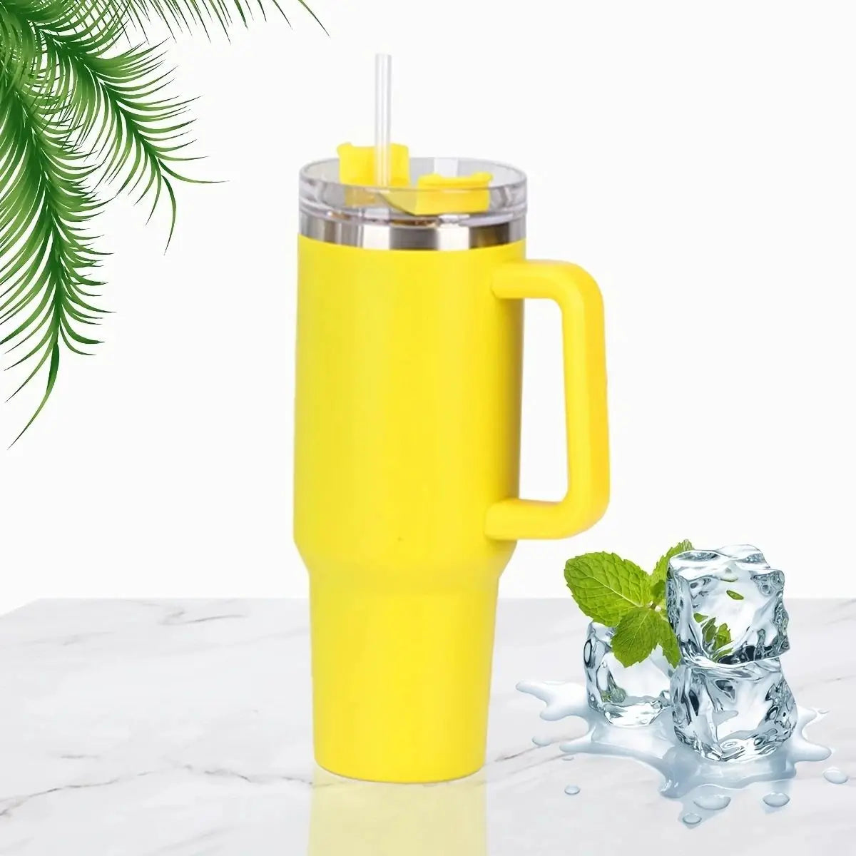 1200Ml Thermos Bottle Cold Ice Cute Stainless Steel Water Bottle Tumbler Strawwith Lid and Straw Stainless Steel Kettle Cup Gift
