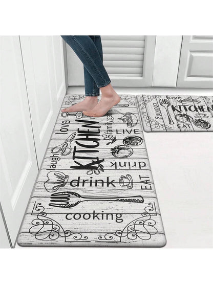 1Pc Kitchen Floor Mat Non-Slip Anti-Fatigue Door Mat Water Absorbent Quick Dry Entrance Mat ,Room Decor
