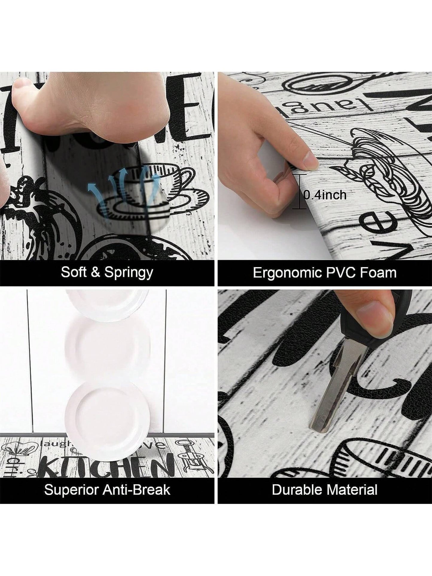 1Pc Kitchen Floor Mat Non-Slip Anti-Fatigue Door Mat Water Absorbent Quick Dry Entrance Mat ,Room Decor