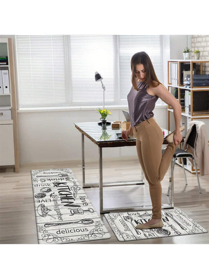 1Pc Kitchen Floor Mat Non-Slip Anti-Fatigue Door Mat Water Absorbent Quick Dry Entrance Mat ,Room Decor