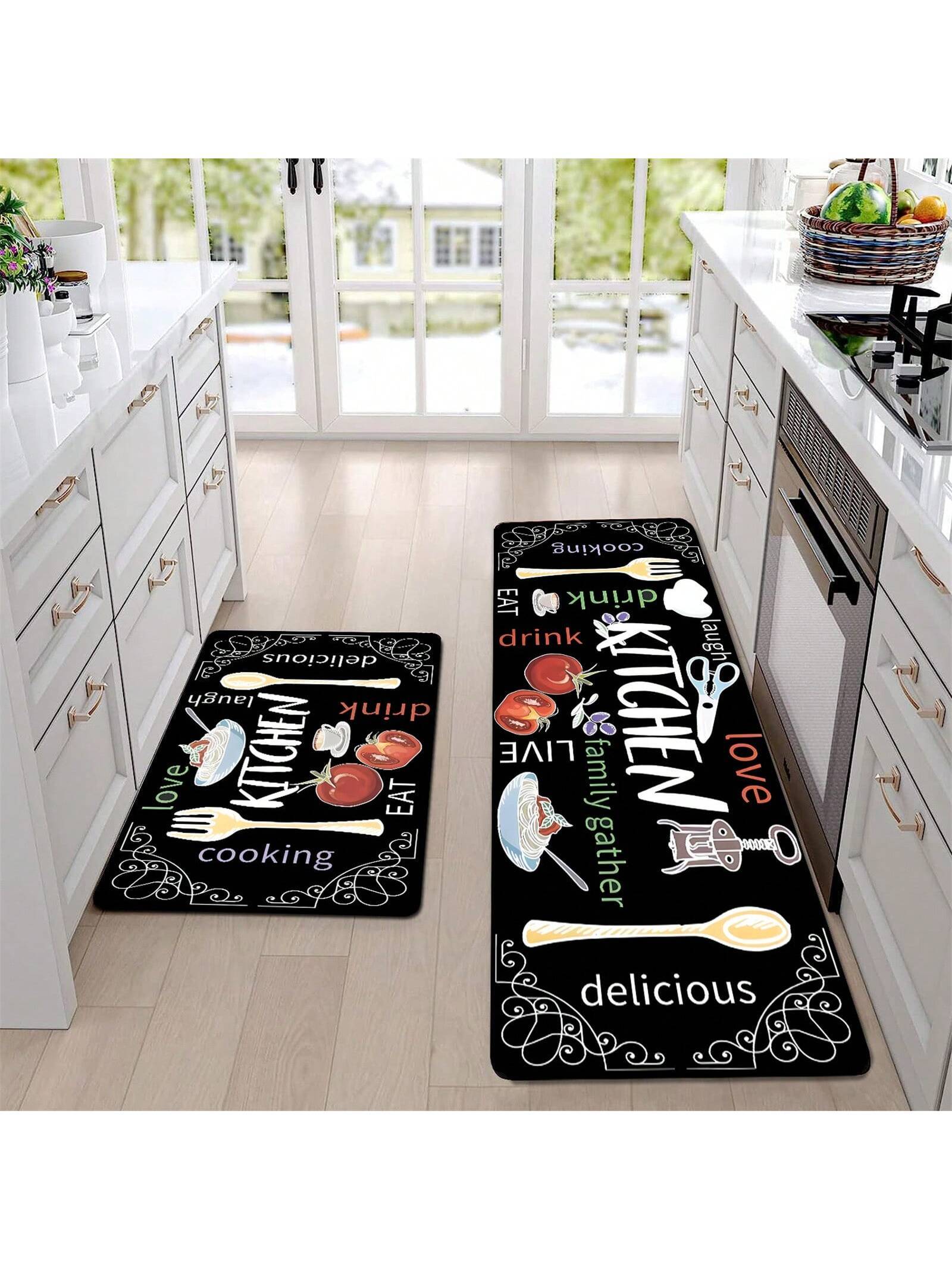 1Pc Kitchen Floor Mat Non-Slip Anti-Fatigue Door Mat Water Absorbent Quick Dry Entrance Mat ,Room Decor