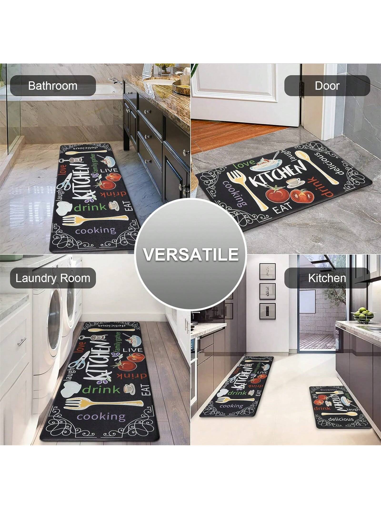 1Pc Kitchen Floor Mat Non-Slip Anti-Fatigue Door Mat Water Absorbent Quick Dry Entrance Mat ,Room Decor