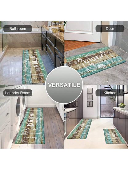 1Pc Kitchen Floor Mat Non-Slip Anti-Fatigue Door Mat Water Absorbent Quick Dry Entrance Mat ,Room Decor