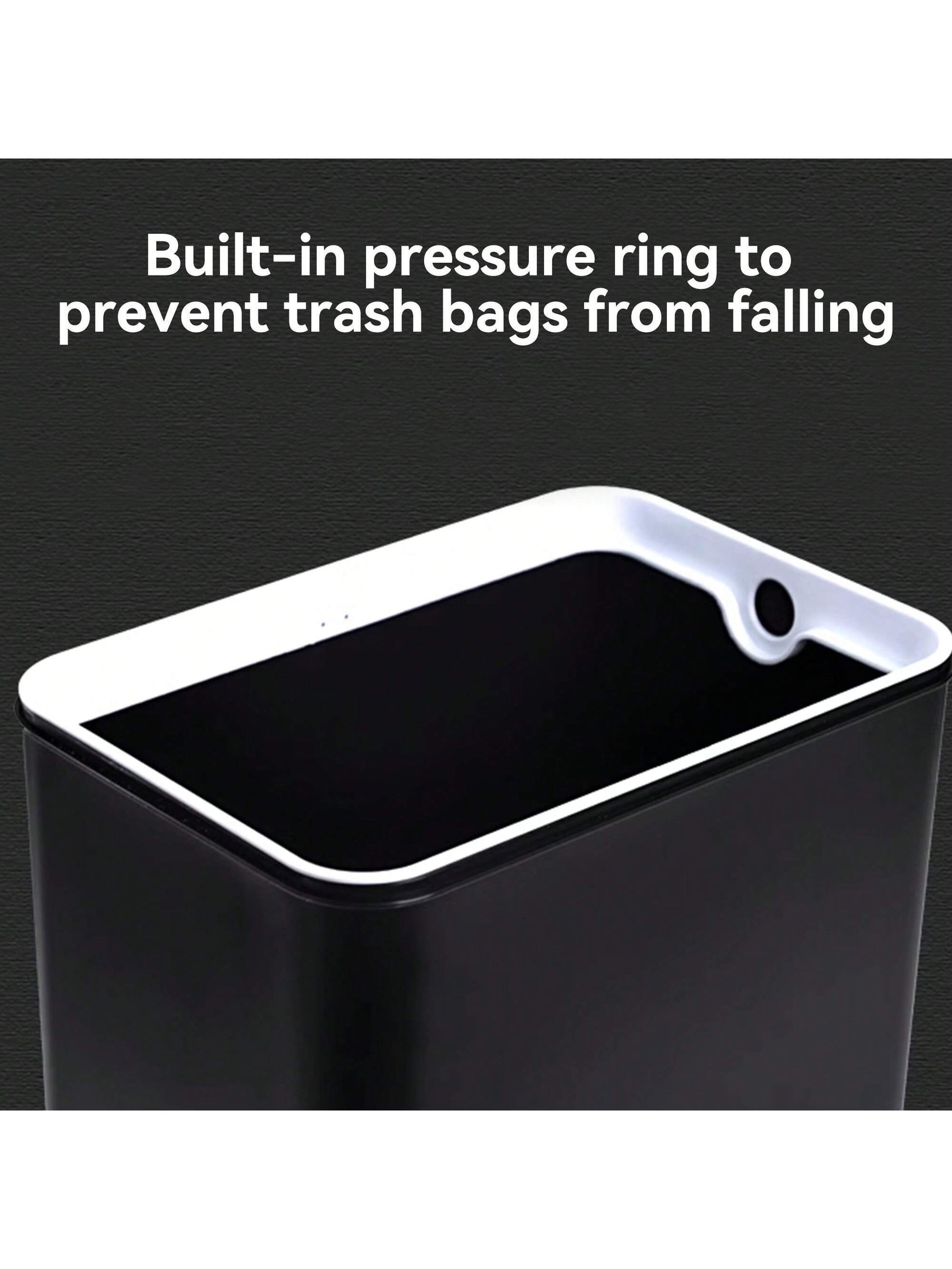 Automatic Motion Sensor Bathroom Trash Can with Lid, 2.7 Gallon Touchless Trash Bin, Electric Waterproof Narrow Small Rubbish Can, Smart Plastic Slim Garbage Can Small White& Grey Wastebasket for Kitchen, Toilet, Office, Rv, Bedroom, Living Room