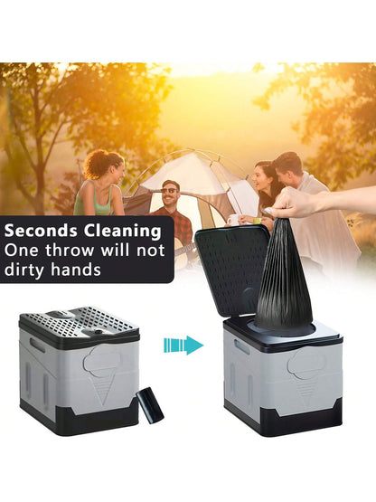 1 Set 20L Folding Toilet, with 30 Garbage Bags, 