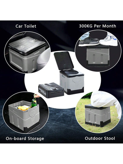 1 Set 20L Folding Toilet, with 30 Garbage Bags, 