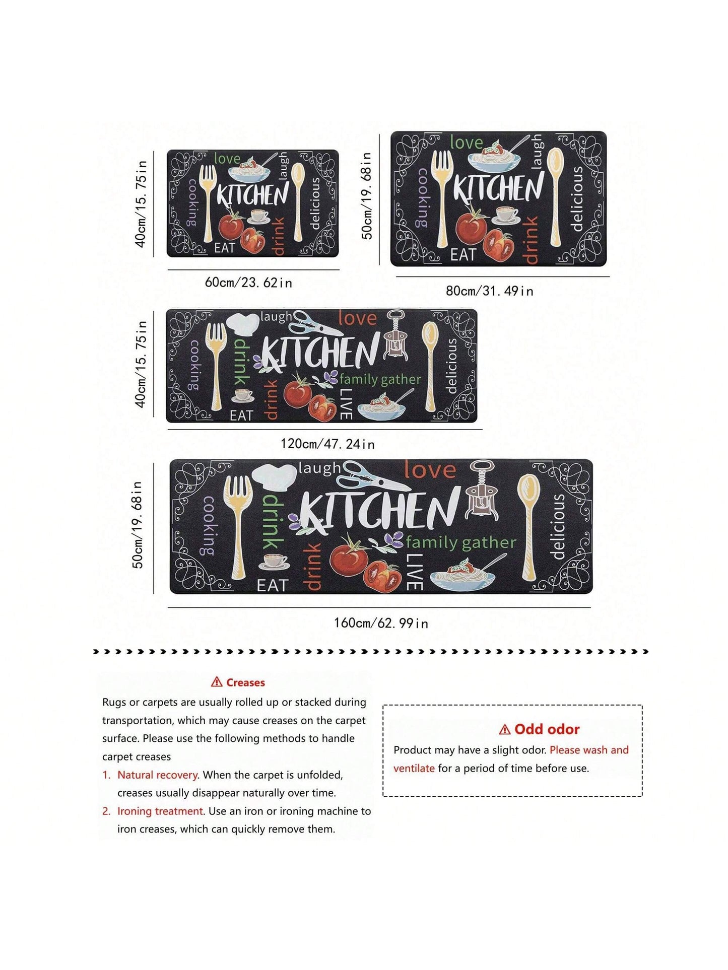 1Pc Kitchen Floor Mat Non-Slip Anti-Fatigue Door Mat Water Absorbent Quick Dry Entrance Mat ,Room Decor