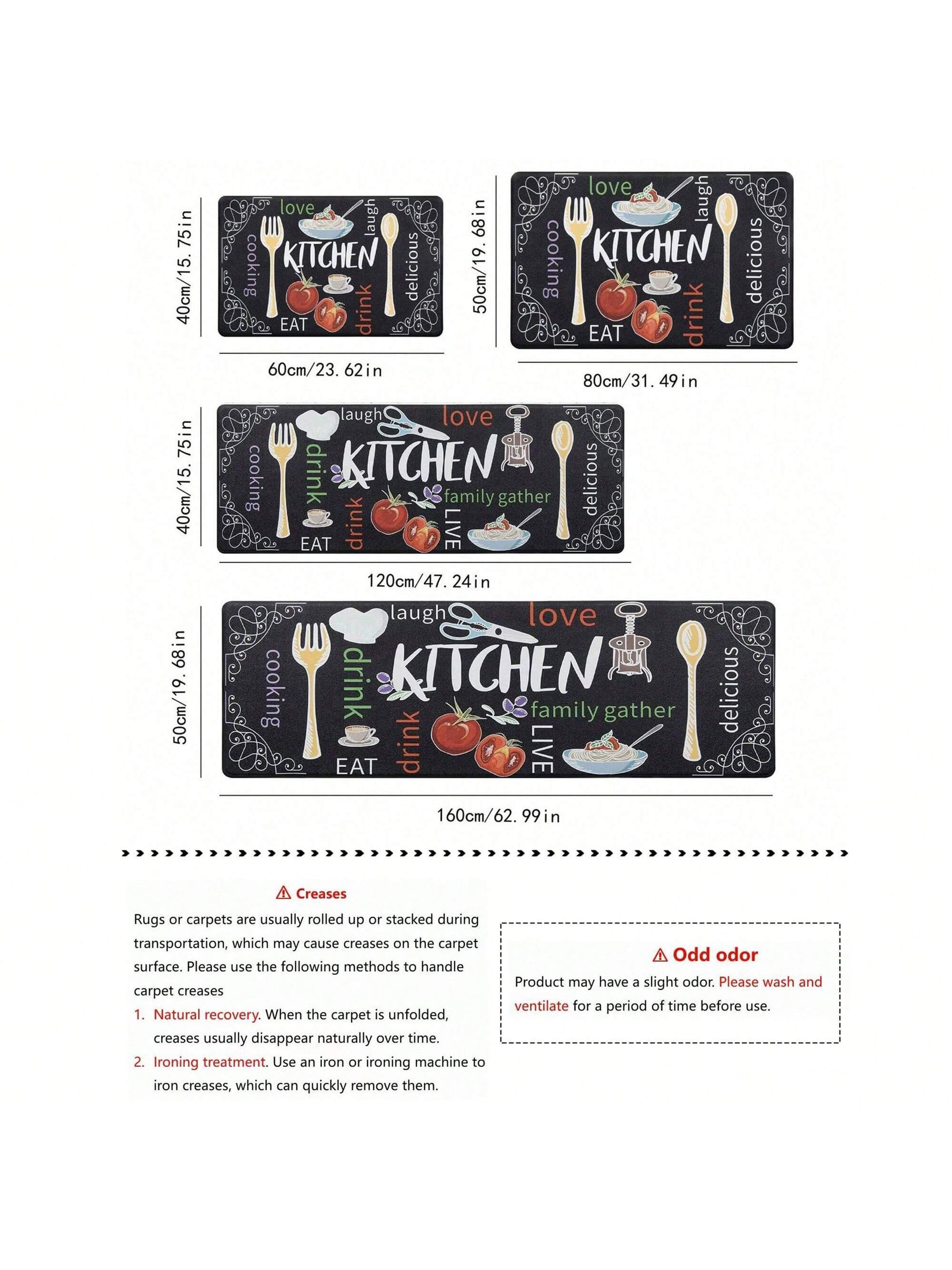 1Pc Kitchen Floor Mat Non-Slip Anti-Fatigue Door Mat Water Absorbent Quick Dry Entrance Mat ,Room Decor