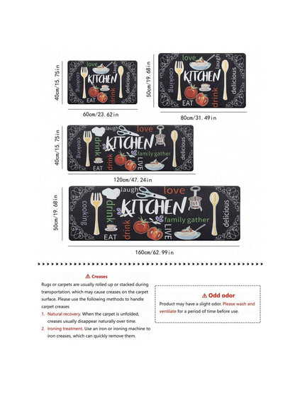 1Pc Kitchen Floor Mat Non-Slip Anti-Fatigue Door Mat Water Absorbent Quick Dry Entrance Mat ,Room Decor