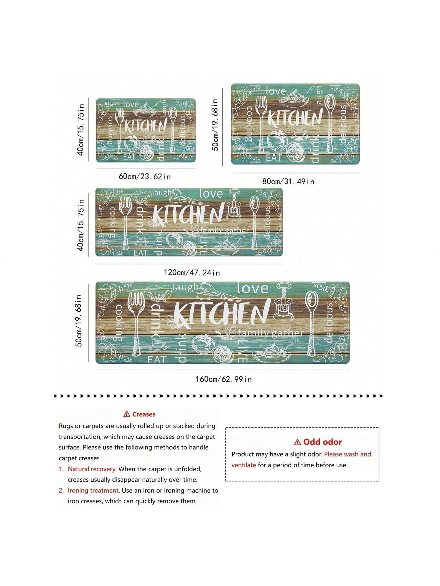 1Pc Kitchen Floor Mat Non-Slip Anti-Fatigue Door Mat Water Absorbent Quick Dry Entrance Mat ,Room Decor