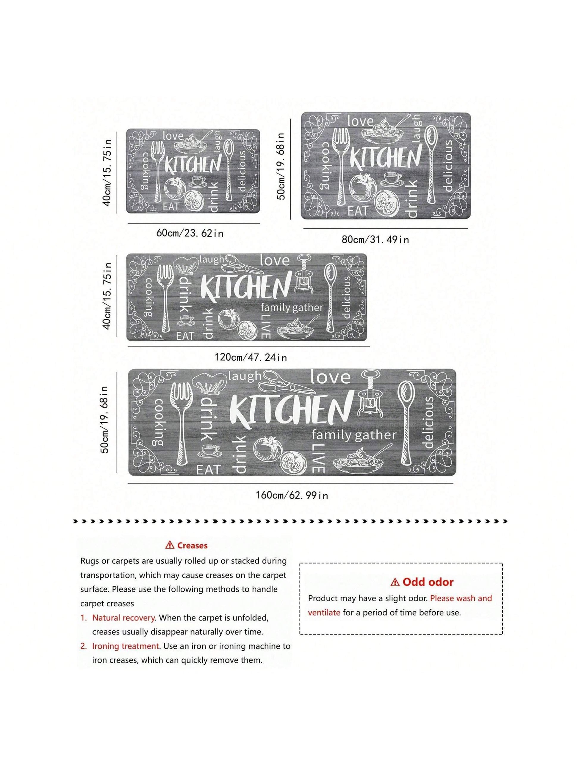 1Pc Kitchen Floor Mat Non-Slip Anti-Fatigue Door Mat Water Absorbent Quick Dry Entrance Mat ,Room Decor