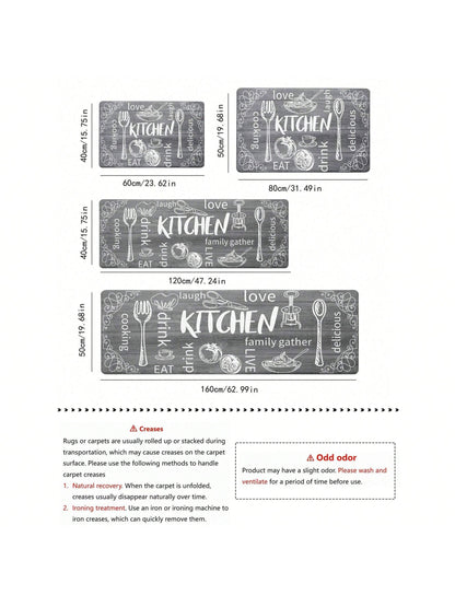 1Pc Kitchen Floor Mat Non-Slip Anti-Fatigue Door Mat Water Absorbent Quick Dry Entrance Mat ,Room Decor