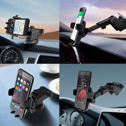Car Phone Holder Car Dashboard Windshield Suction Cup Holder Universal Phone Holder Air Outlet Clip Telescopic Phone Holder