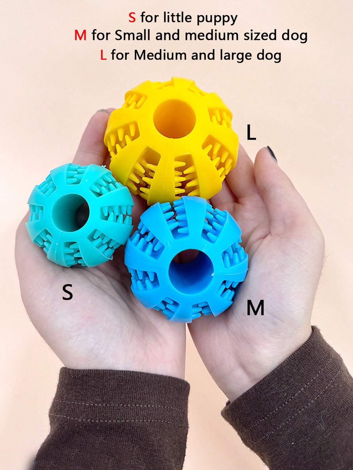 1Pc Random Color Dog Ball Toys for Dogs Interactive Elasticity Puppy Chew Toy Tooth Cleaning Rubber Food Ball Toy Pet Stuff Accessories