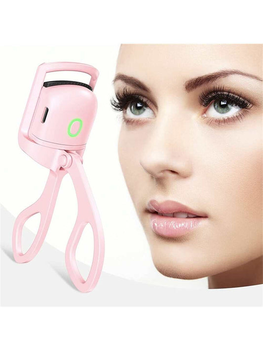 Eyelash Curler, Pink Rechargeable Professional Heated Lash Curlers Rapid Heat-Up Handheld Electric Eyelash Curler Makeup Tool for Women New Years Gift Travel Accessaries