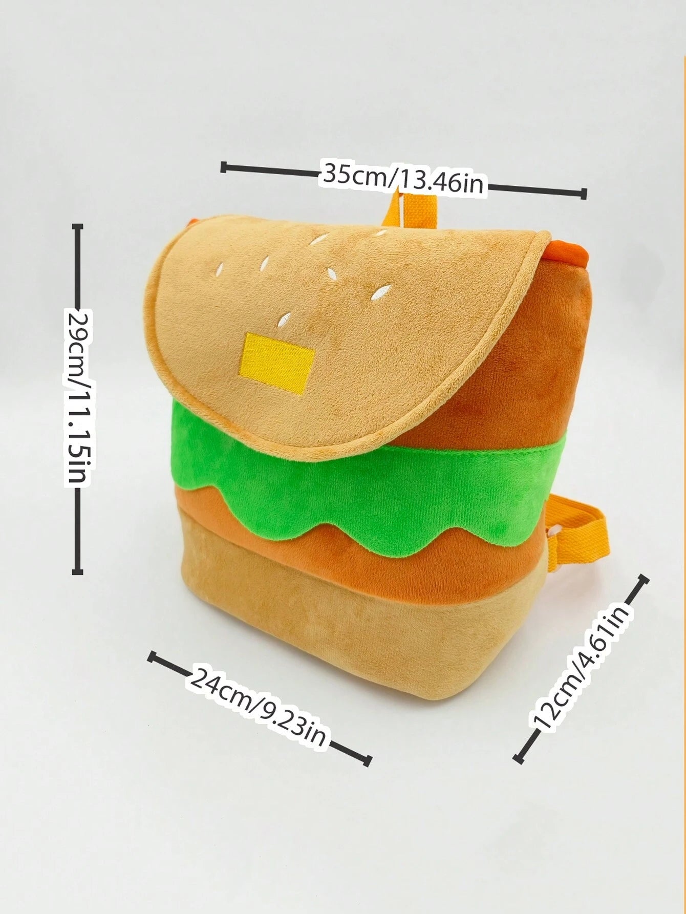 Hamburger Design Flap Backpack 