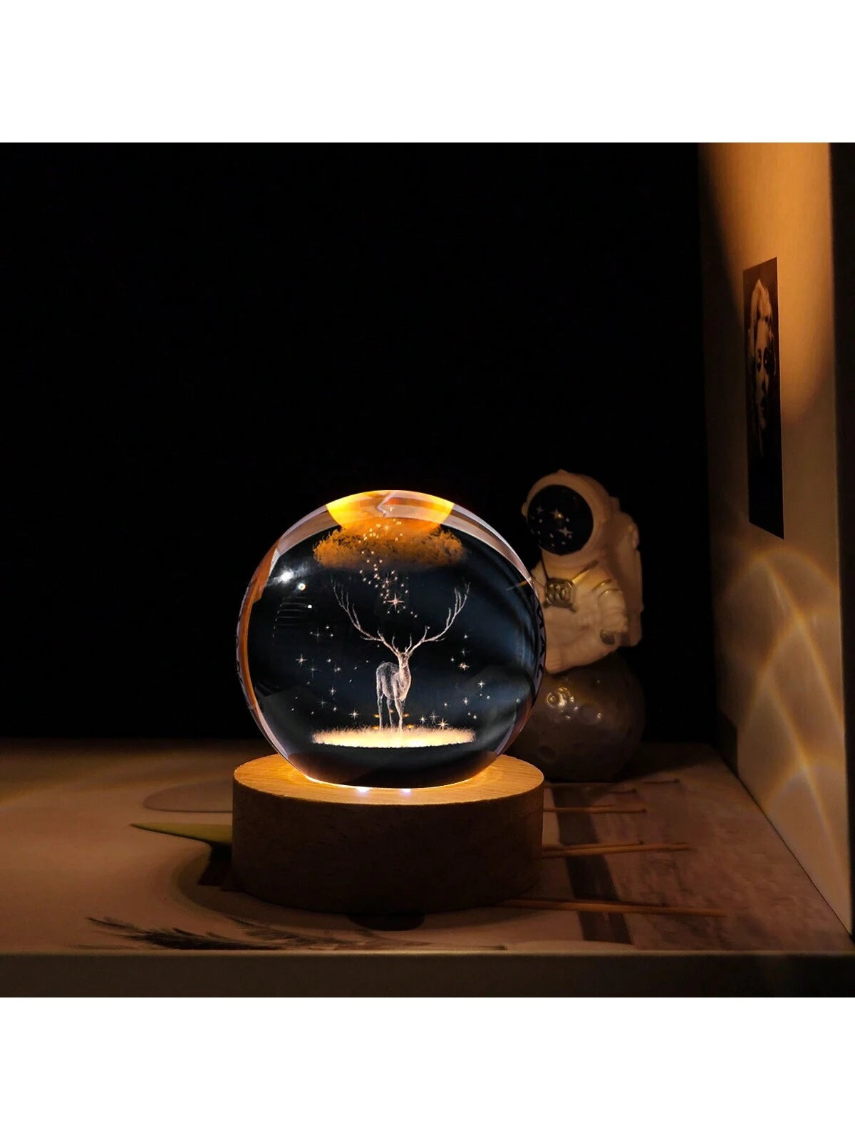 Material - Star Night Lights Solar System Crystal Ball Made of Crystal. 3D Crystal Ball Led Night Light Is Solar System Space Themed and Even after a Lifetime of Use, Crystals Never Lose Their Original Shine.Solar System Crystal Night Light