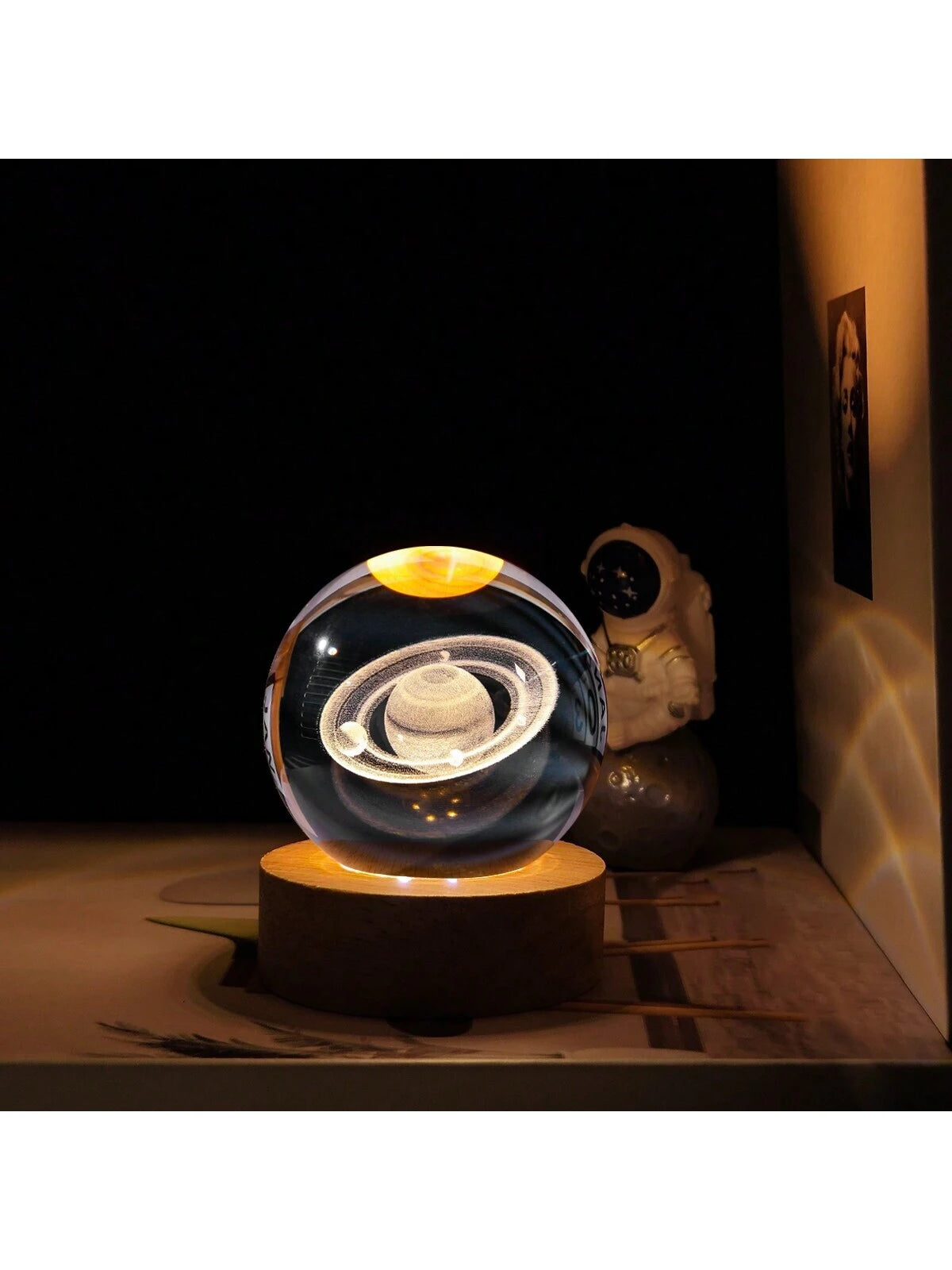 Material - Star Night Lights Solar System Crystal Ball Made of Crystal. 3D Crystal Ball Led Night Light Is Solar System Space Themed and Even after a Lifetime of Use, Crystals Never Lose Their Original Shine.Solar System Crystal Night Light