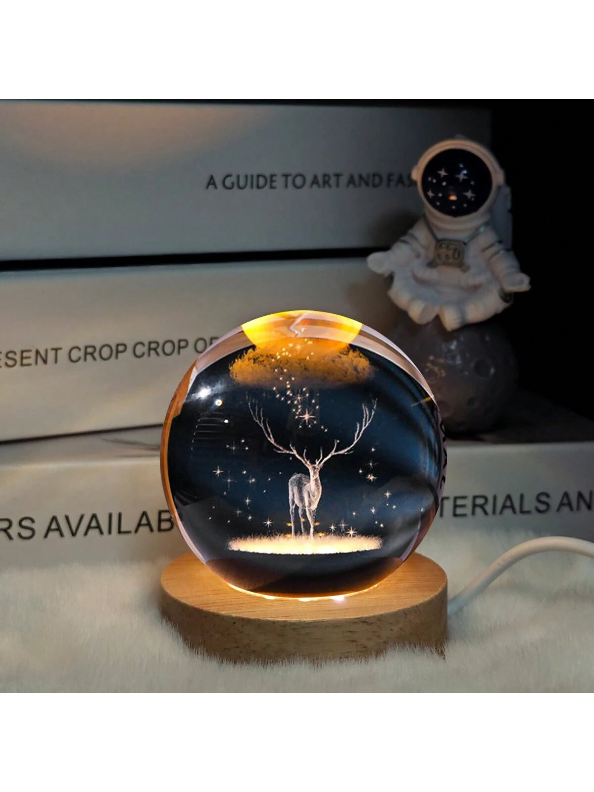 Material - Star Night Lights Solar System Crystal Ball Made of Crystal. 3D Crystal Ball Led Night Light Is Solar System Space Themed and Even after a Lifetime of Use, Crystals Never Lose Their Original Shine.Solar System Crystal Night Light