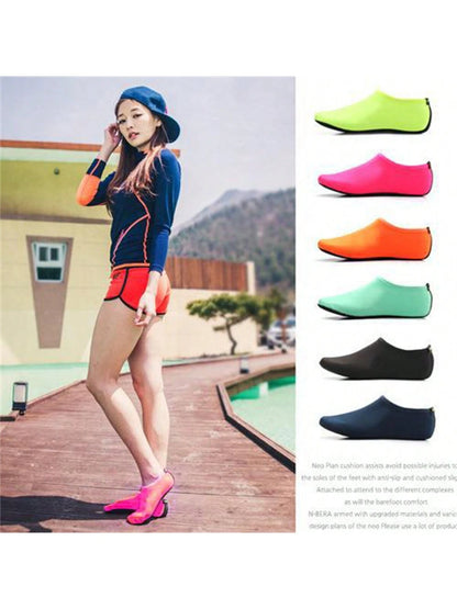 Sports Outdoor 1 Pair (Lycra) Beach Leg Warmers & Snorkeling Shoes,