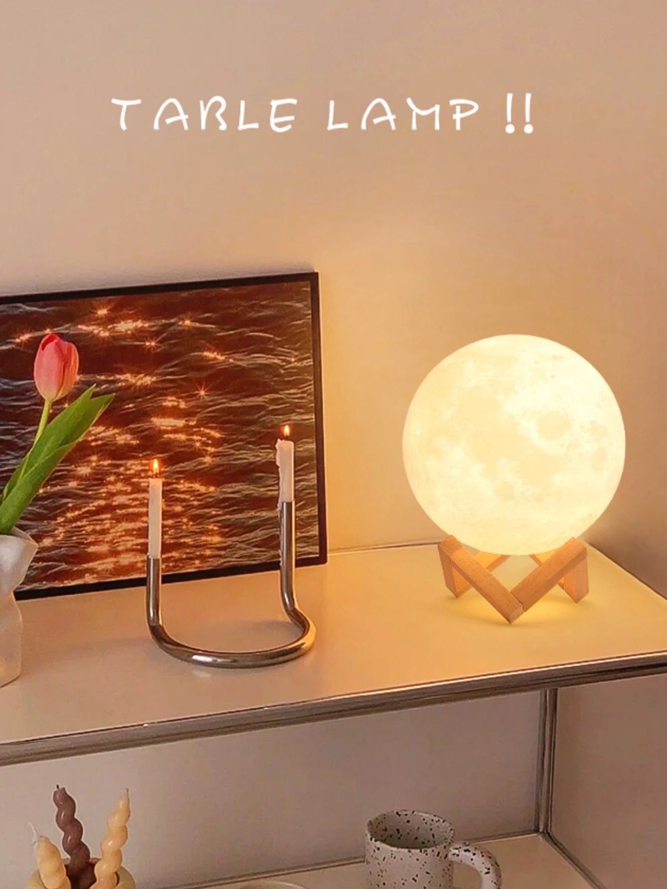 1PC Moon Light Galaxy Light, 3.15 Inch LED 3D Moon Light, Moon Night Light for Girls Boys Children Women DIY Birthday Gift