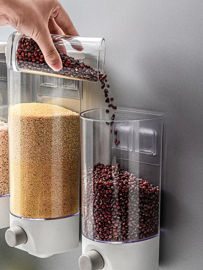 1Pc Wall Mounted Food Storage Airtight Container, Kitchen Cereal Dispenser