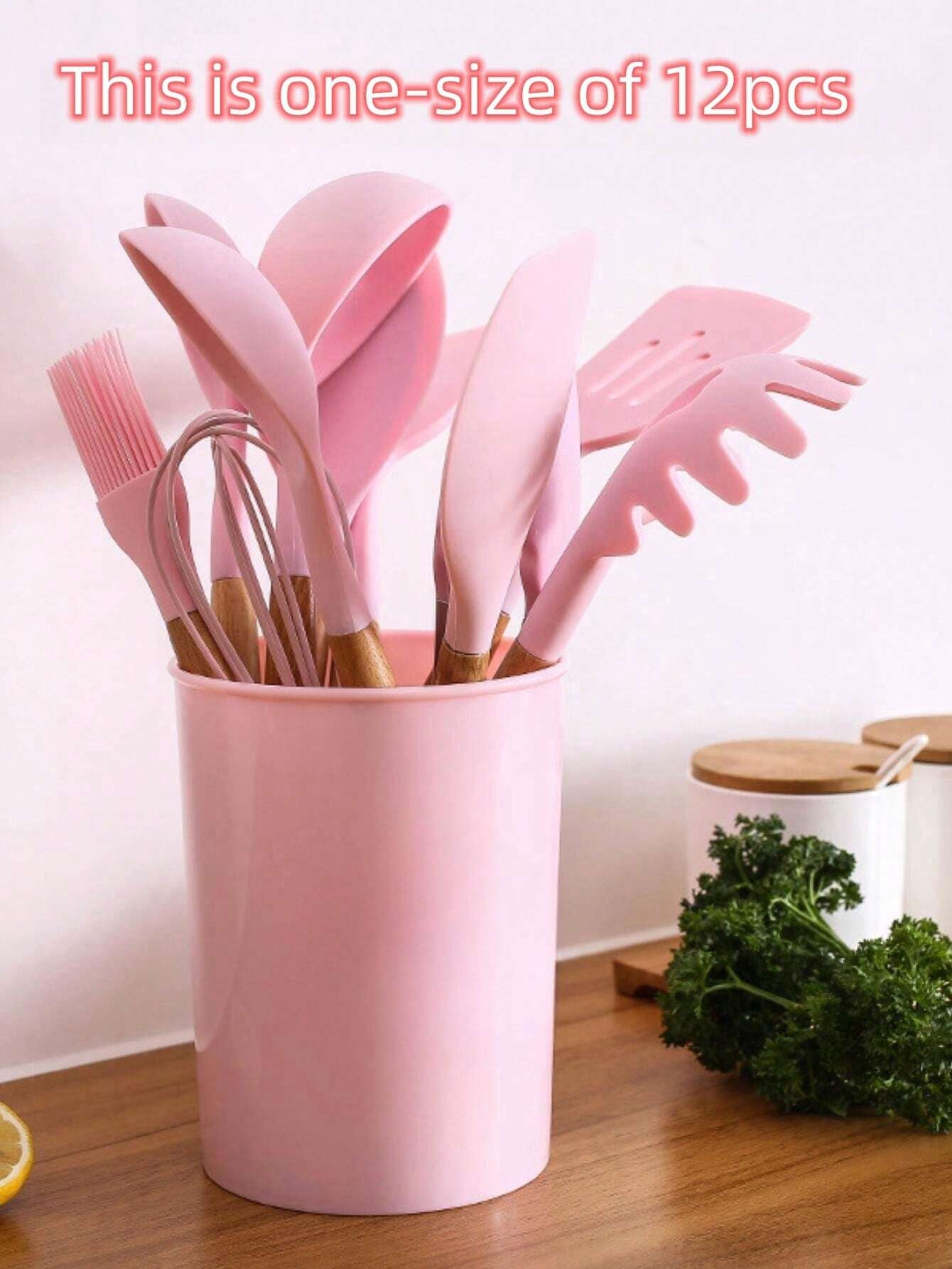 1Set of 12Piece/ 3Pcs/1Pcsilicone Cooking Utensil Set,Wood Handle Non-Stick Kitchen Gadget Tool Set for Kitchen