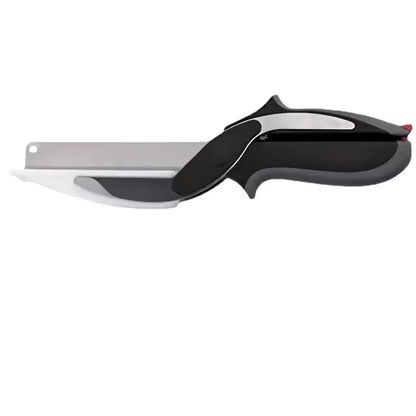 2-in-1 Salad Chopper and Vegetable Cutter with Integrated Cutting Board