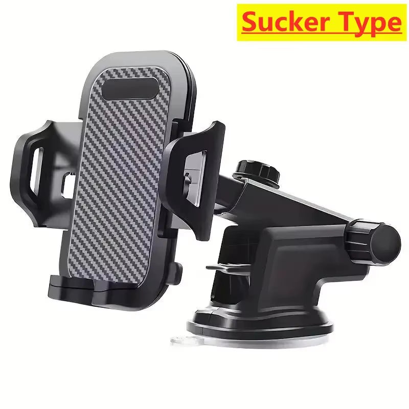 Car Phone Holder Car Dashboard Windshield Suction Cup Holder Universal Phone Holder Air Outlet Clip Telescopic Phone Holder