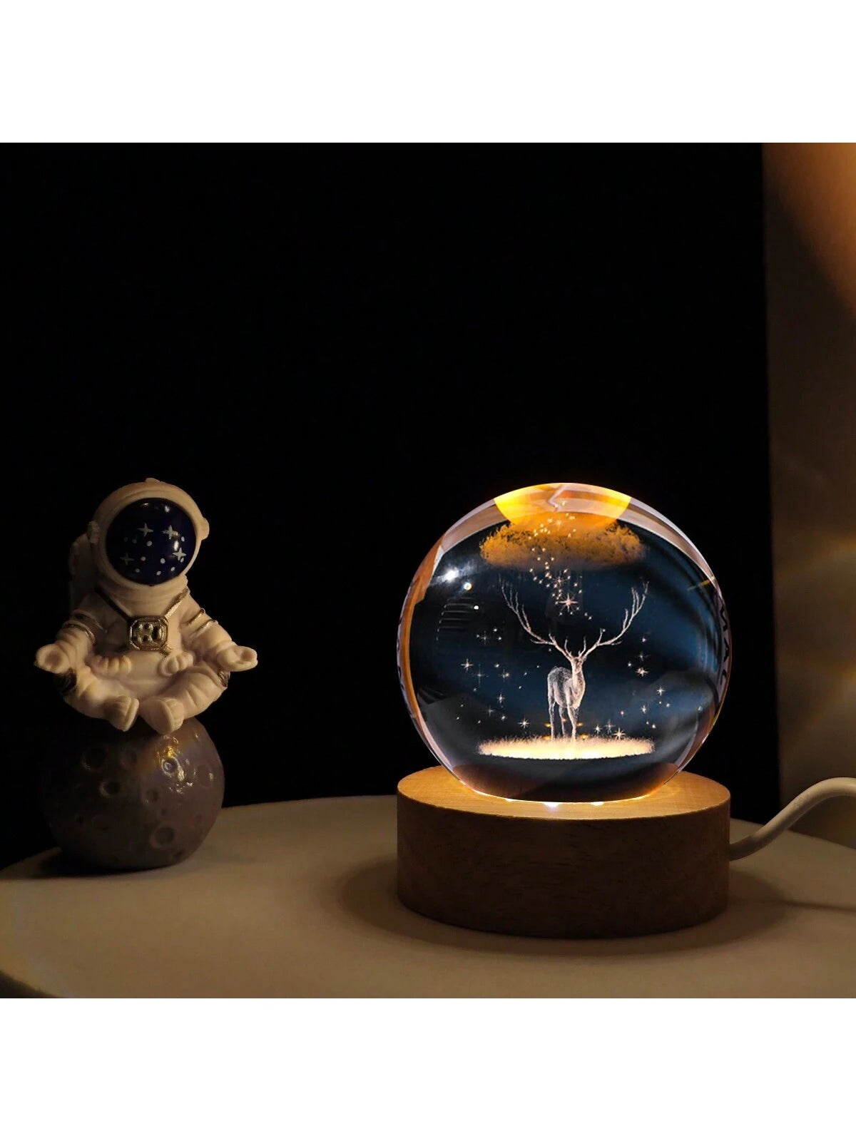 Material - Star Night Lights Solar System Crystal Ball Made of Crystal. 3D Crystal Ball Led Night Light Is Solar System Space Themed and Even after a Lifetime of Use, Crystals Never Lose Their Original Shine.Solar System Crystal Night Light