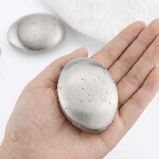 1Pc Stainless Steel Cleaning Soap, Silver Deodorant Soap for Kitchen
