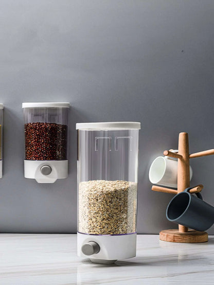 1Pc Wall Mounted Food Storage Airtight Container, Kitchen Cereal Dispenser
