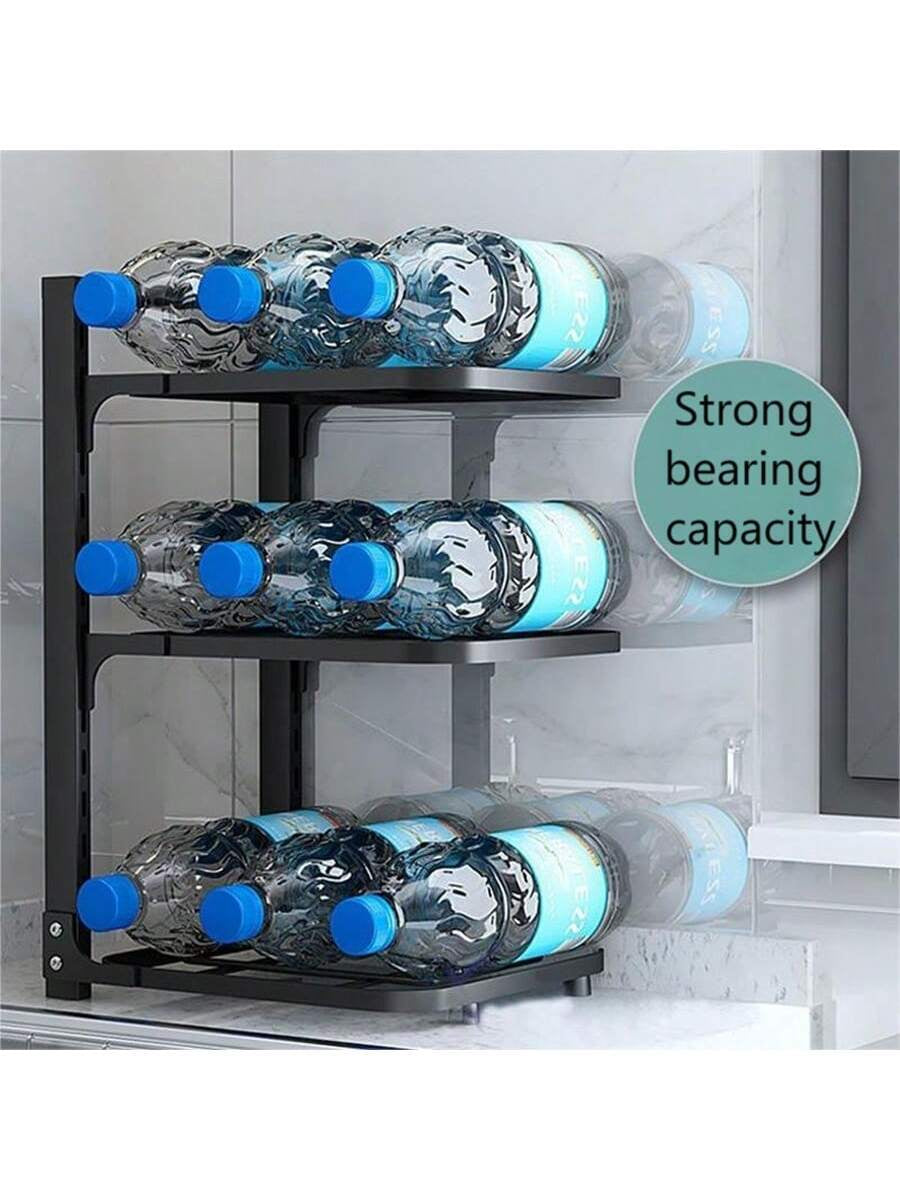 1Pc 2/3/4-Iayer Kitchen Storage Rack Pot Rack Kitchen Organizer Sewer Storage Rack Multi-Layer Adjustable Cabinet Table Corner Storage Rack