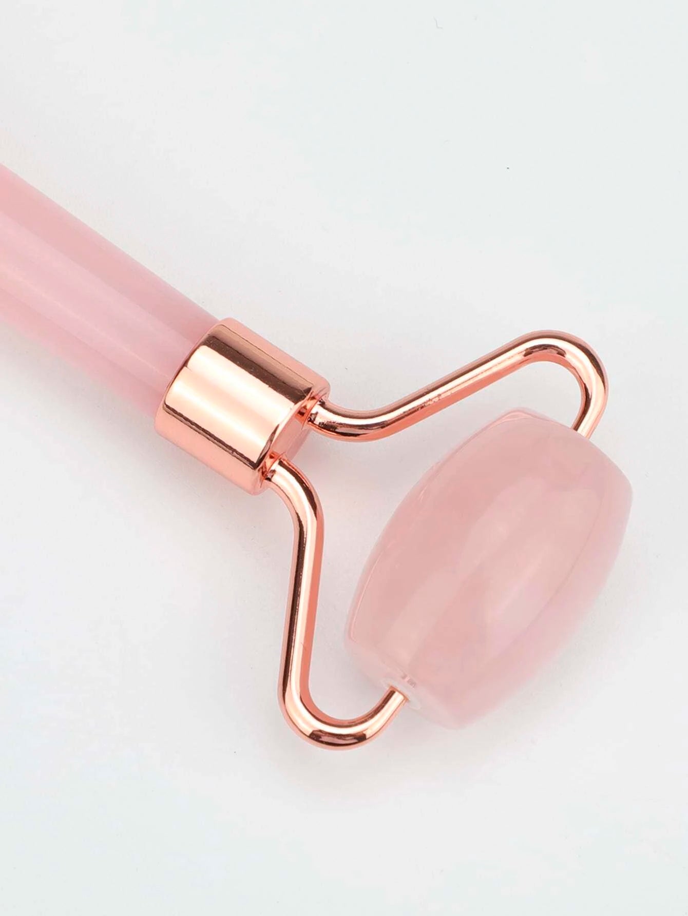 1Pc Rose Quartz Eye Massage Roller Natural Jade Roller Acrylic Handle Face Massager Facial Roller Facial Guasha Skin Care Tool Good Gift for Women