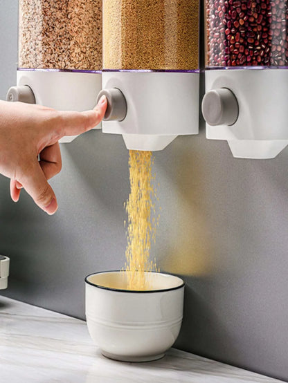 1Pc Wall Mounted Food Storage Airtight Container, Kitchen Cereal Dispenser