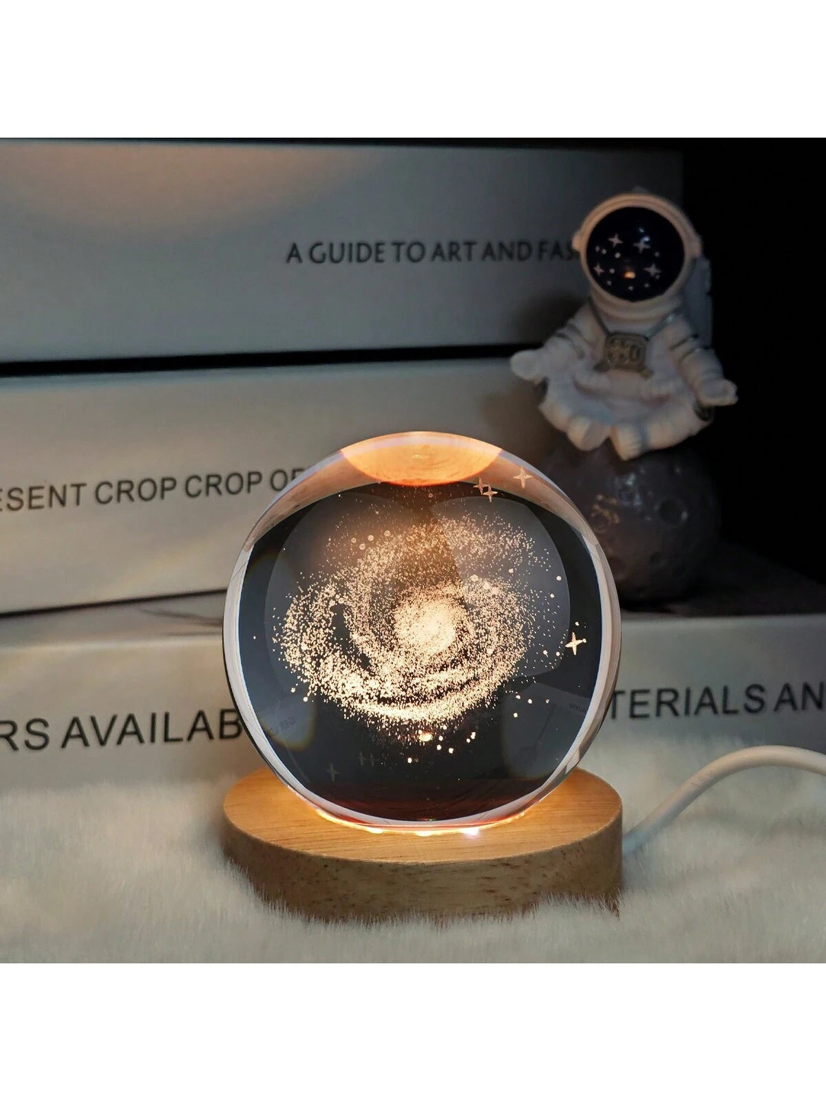 Material - Star Night Lights Solar System Crystal Ball Made of Crystal. 3D Crystal Ball Led Night Light Is Solar System Space Themed and Even after a Lifetime of Use, Crystals Never Lose Their Original Shine.Solar System Crystal Night Light