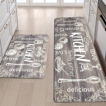 1Pc Kitchen Floor Mat Non-Slip Anti-Fatigue Door Mat Water Absorbent Quick Dry Entrance Mat ,Room Decor