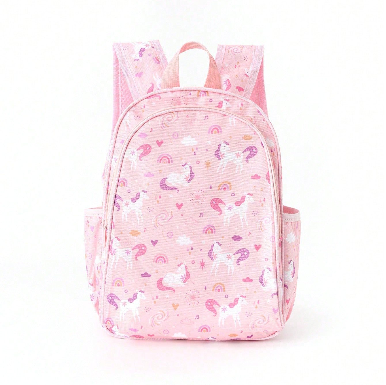 1Pc Girls Unicorn Cartoon Print Zipper Closure Cute Backpack for Back to School Daily Use